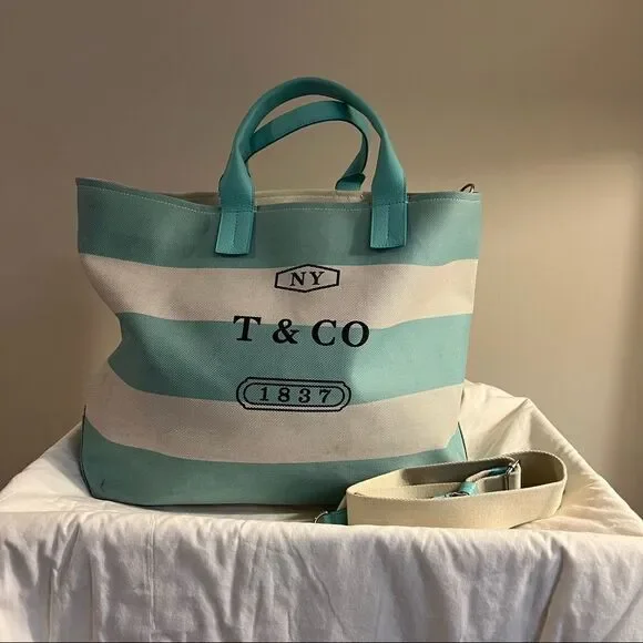 Tiffany & Co. Striped Canvas Tote - Picture 4 of 16